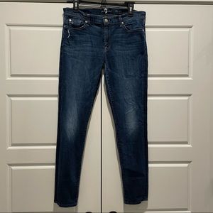 7 For All Mankind the Slim Cigarette Jeans Dark Skinny